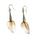 Silver earrings with gold-plated brass