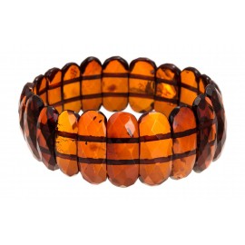Diamond-polished, cognac amber bracelet