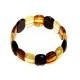 Diamond-polished, multicoloured amber bracelet