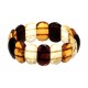 Diamond-polished, multicoloured amber bracelet
