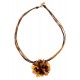 Amber necklace-brooch "Flower"