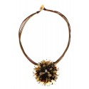 Amber necklace-brooch "The Flower"