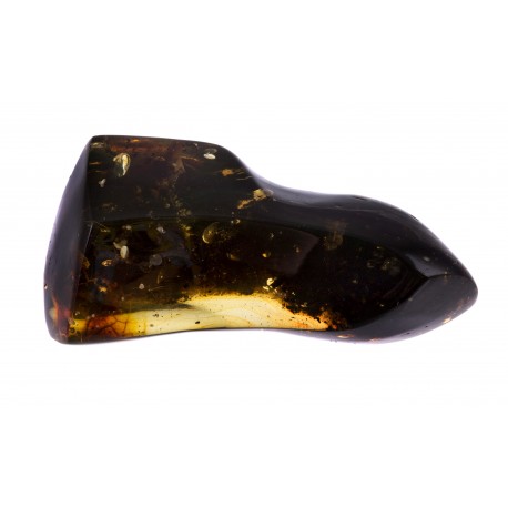 Transparent amber nugget with soil impurities