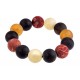 Colorful natural amber and coral bracelet "The Sea"
