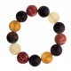Colorful natural amber and coral bracelet "The Sea"
