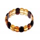Diamond-polishing, multicoloured amber bracelet "Summer Rain"