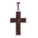 Silver pendant with amber "A Cross"