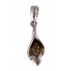 Silver pendant with amber "Amber Calla"