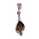 Silver pendant with amber "Amber Calla"