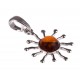Silver pendant with amber "Evening Sun"