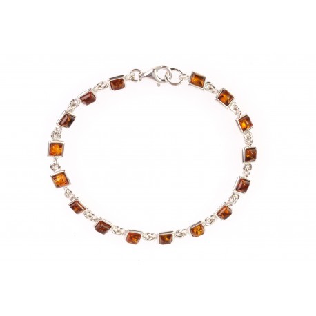 Silver bracelet with amber "Autumn Rain"