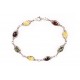 Silver bracelet with amber "Sunny Sea"