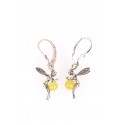 Silver earrings with amber "Amber Fairies"