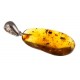 Silver pendant with amber inclusion "The Memory of Palanga"