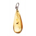 Silver pendant with amber inclusion "The Memories of Nida"
