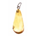 Silver pendant with amber inclusion "The World Wonder"