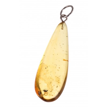 Silver pendant with amber inclusion "Antiquity"