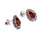 Silver earrings with amber "The Mirror of Amber"