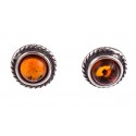 Silver earrings with amber "The Silence"