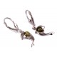 Silver earrings with amber "Dolphins"