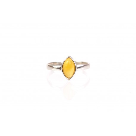 Silver ring with amber "The Valley of Honey"