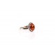 Silver ring with amber "Cognac Dream"