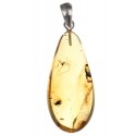 Silver-amber pendant with inclusion
