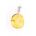 Amber-silver pendant with an inclusion