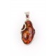 Amber pendant with clear, cognac amber