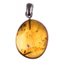 Silver-amber pendant with an inclusion
