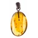 Silver-amber pendant with an inclusion