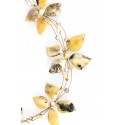 Amber necklace "Marble Flowers"