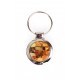 Metal, Baltic amber mosaic decorated keyring