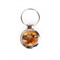 Metal, Baltic amber mosaic decorated keyring