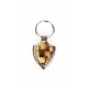 Metal keyring decorated with amber's mosaic