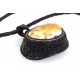 Black leather necklace with the white, Baltic amber
