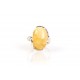 Silver ring with yellowish-white amber "Sandy Coast"