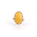 Silver ring with matter amber "The Valley of Honey"