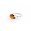 Silver ring with amber eye "The Power of the Sun"