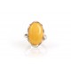 Silver ring with yellow amber