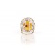 Amber - silver ring with white, Baltic Sea amber