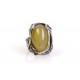 Silver ring with amber "The Queen of the Night"