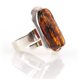 Silver ring with cognac-colour amber "Sea Coast"