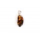 Amber pendant with silver frame