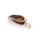 Amber pendant with silver frame