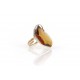 Silver ring with amber "The Melody"