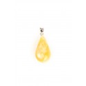 Amber - silver pendant "The Feather-bed of Clouds"
