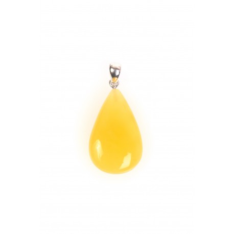 Amber pendant with a silver loop