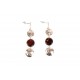 Silver earrings with cherry-colour amber