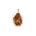 Amber - silver pendant "Life's Roads"